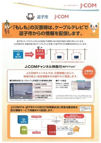 チラシの写真：防災情報サービス　表