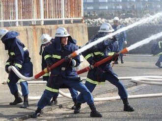 写真：放水訓練