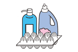 イラスト：シャンプーのボトルなどの容器包装プラスチック