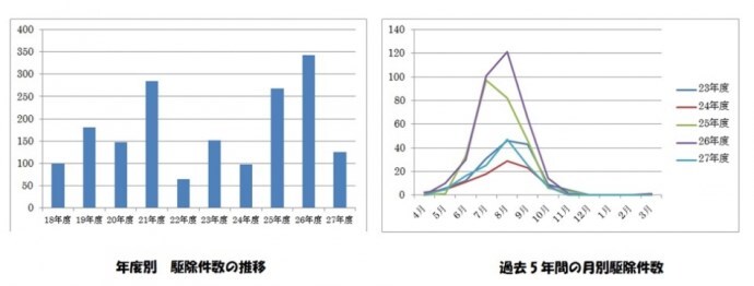 グラフ：スズメバチ実績