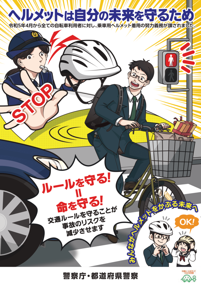 自転車ヘルメット着用ポスター