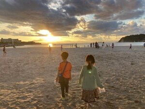 写真：逗子海岸の夕日