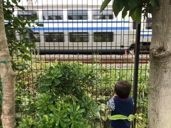 写真：横須賀線の線路沿い