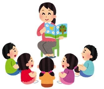 イラスト：絵本の読み聞かせ