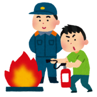 イラスト：消火訓練