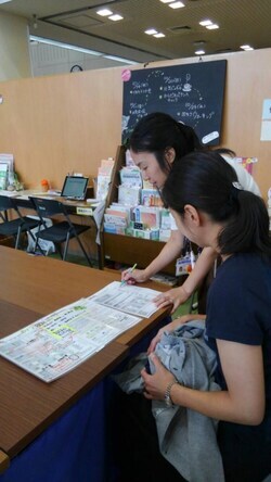 写真：結果をもとに指導を受ける様子