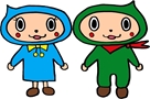 コミセン公式キャラクターこみえもんとこみみちゃんのイラスト