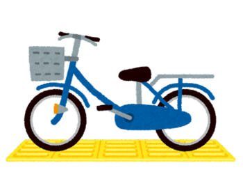 点字ブロックの上に駐車している自転車のイラスト
