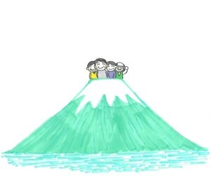 イラスト：高齢者と山