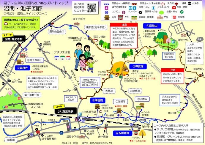写真：逗子市自然の回廊沼間・池子回廊（（1）神武寺ー鷹取山）マップ