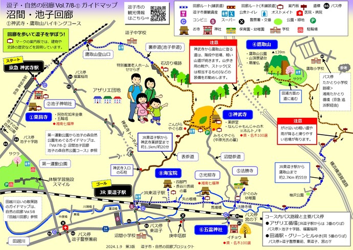 写真：逗子市自然の回廊沼間・池子回廊（（1）神武寺ー鷹取山）マップ