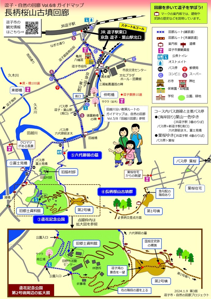 写真：逗子市自然の回廊長柄桜山古墳群回廊マップ