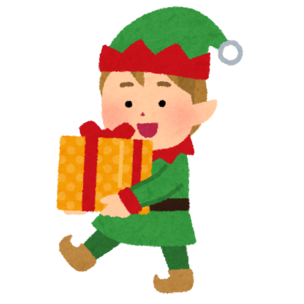 イラスト：プレゼントを持った人