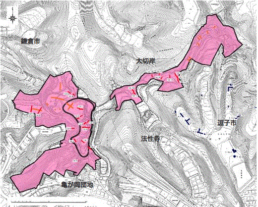 地図：史跡指定範囲