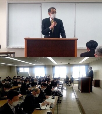 写真：部課長会議の様子（4月1日撮影）