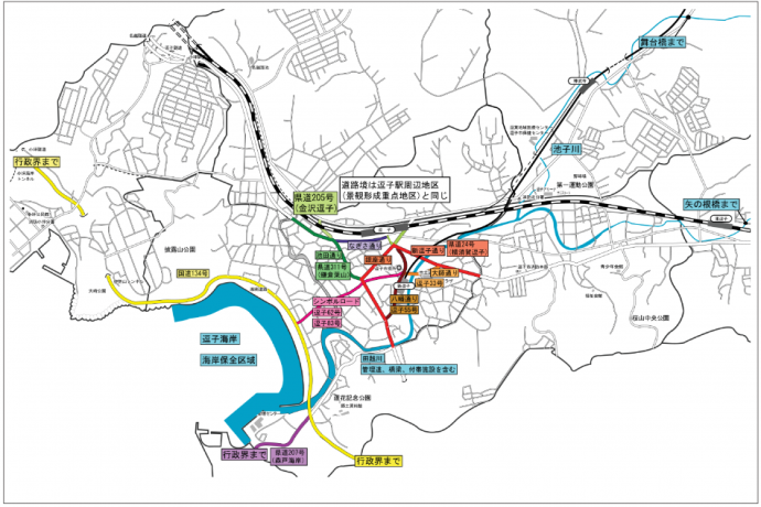 イラスト:景観重要公共施設図 地図