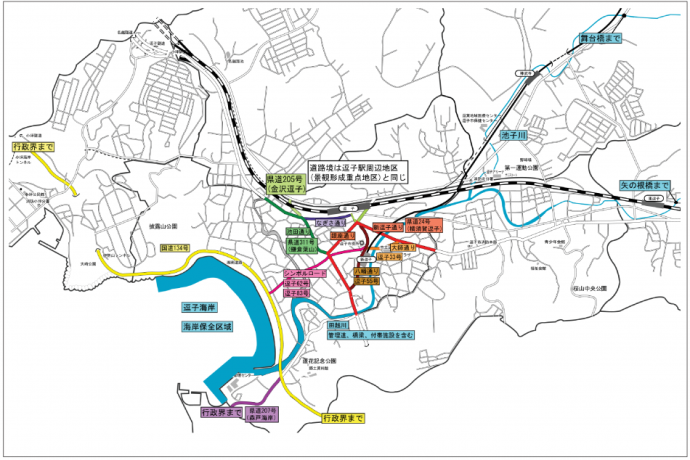 イラスト：景観重要公共施設図　地図