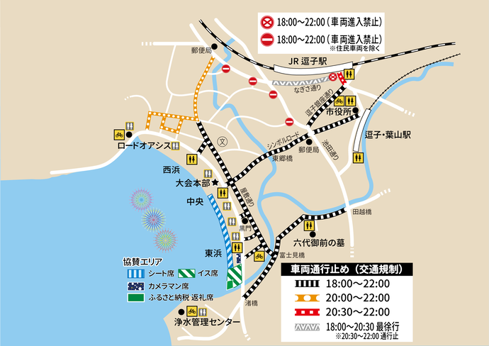 花火大会当日の交通規制