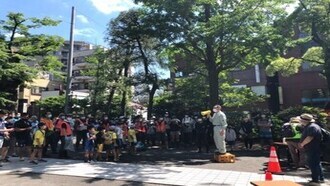 亀ケ岡八幡宮での開会式