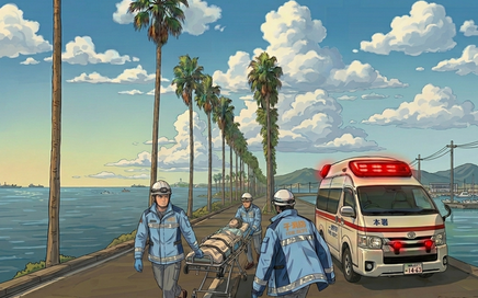 救急活動している様子を写真にしたよ。