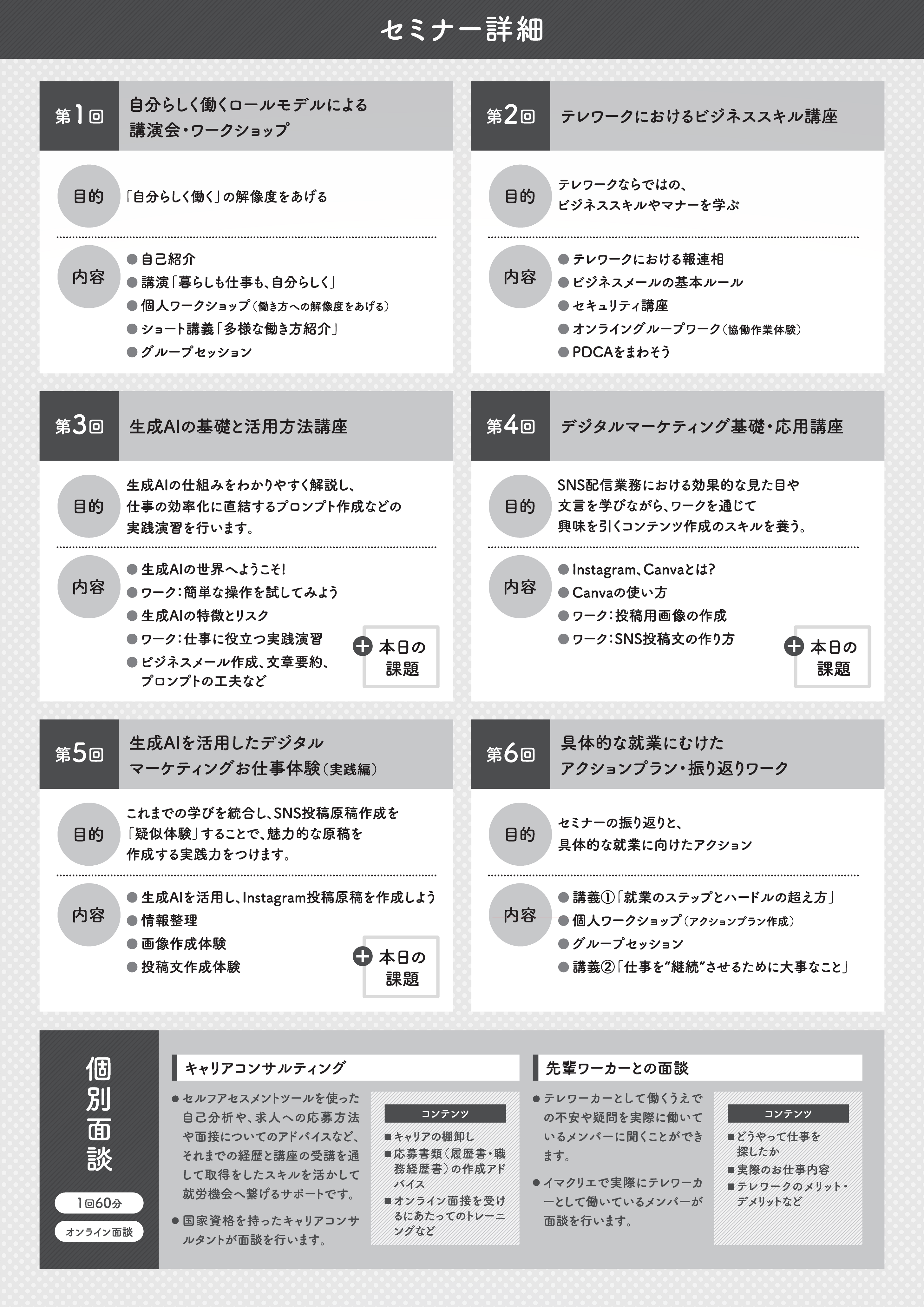 テレワークスキルアップセミナーチラシ（裏）