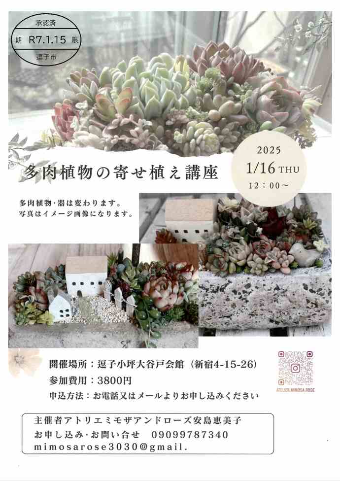 多肉植物の寄せ植え講座