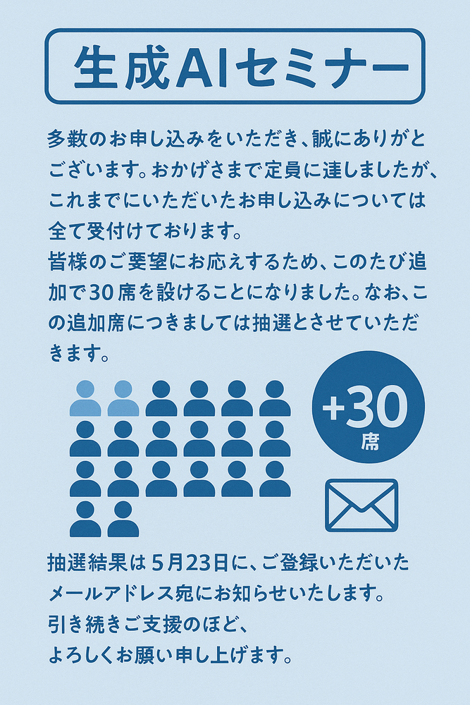 抽選のお知らせ