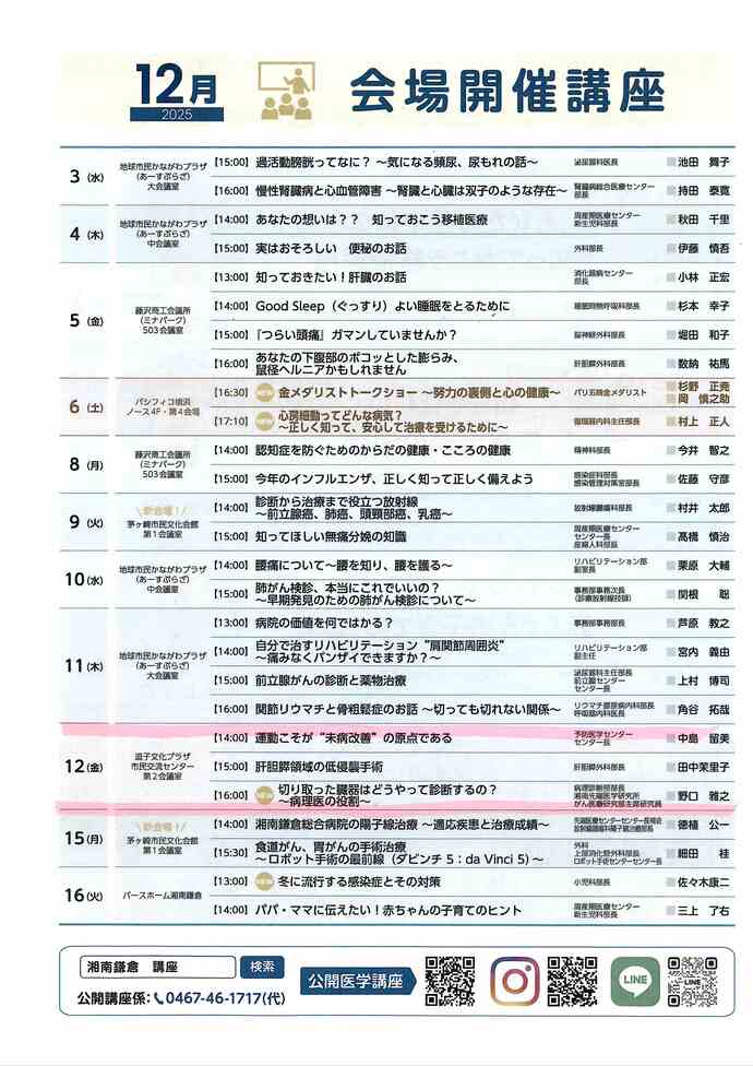 湘南鎌倉総合病院公開医学講座